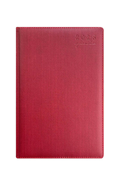 KILAVUZ REKLAM 2027 Cumartesi Ve Pazar Günleri Tam Sayfa 17x24 Cm Ajanda Kırmızı
