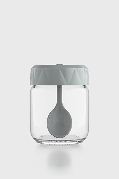 Renga Lexa 210 ml Glass Spice Jar with Spoon 161019 Gray