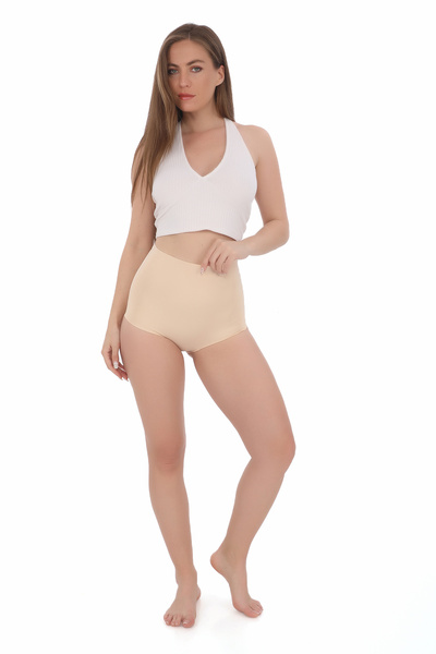 d'Weiner Kadın Ten Rengi / Bej Yüksek Bel Toparlayıcı Korseli Külot Dw-115