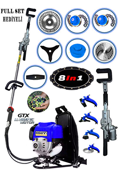 Eisenn Ergo 9000 Sırt tipi Benzinli Motorlu Tırpan + Zeytin Badem Hasat Makin...