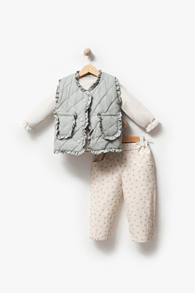 Jikko Baby 3-Piece Baby Set with Ruffle Vest 9076