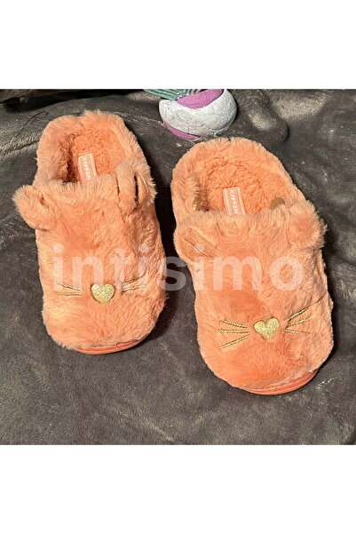 Intisimo Papuci de casă pentru fete, blănoși, călduroși, model pisicuță, roz ...