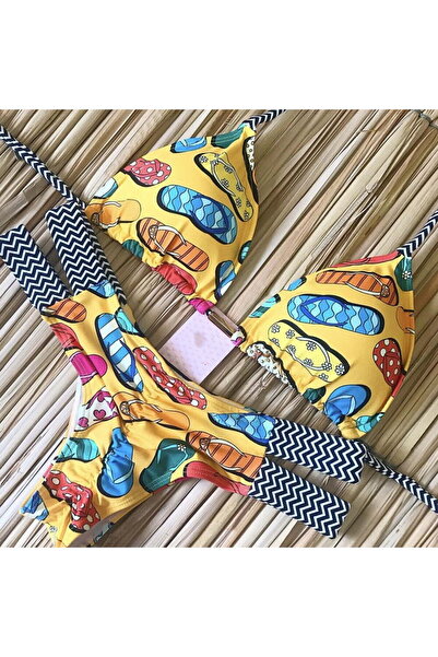 Intisimo Swimsuit, Flip, Brazilian, 2 Pieces, Yellow - L