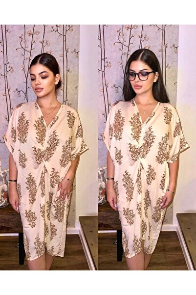 Intisimo Αέρινο καλοκαιρινό φόρεμα, με λάστιχο στη μέση, μπεζ