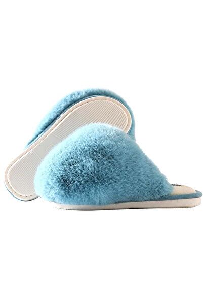 Intisimo Papuci de damă, Mega Fluffy, groși, albaștri - 40