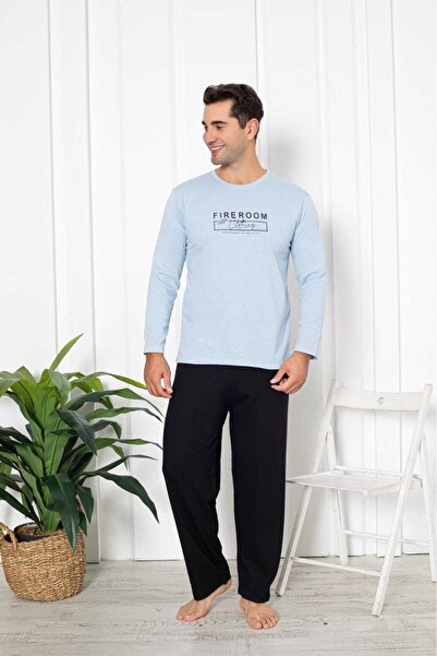 Intisimo Ανδρικές Πιτζάμες, Μπλούζα + Μακρύ Παντελόνι, FireRoom, Μπλε - 2XL