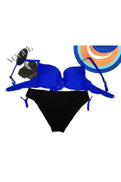 Intisimo Costum de baie, două piese, push-up, mărime mare, albastru - 54