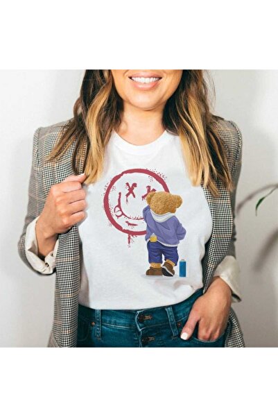 Intisimo Tricou damă, bumbac, Smile Teddy, alb - M