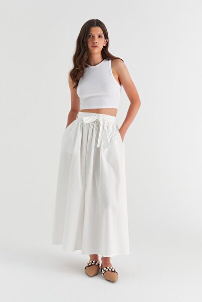 MARKALİSTE White Nora Tie Skirt