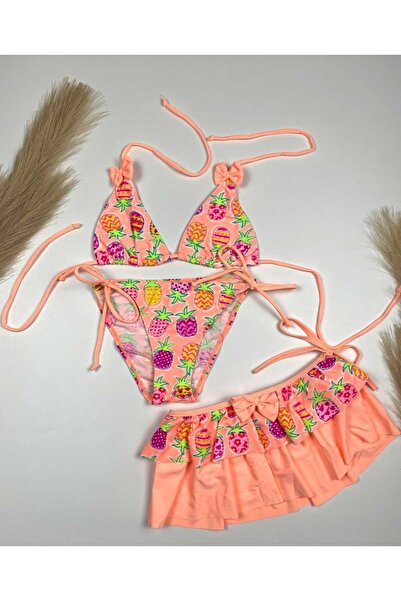 Intisimo Costum de baie, trei piese, pentru fete, portocaliu - mărimea 14 4-5 ani