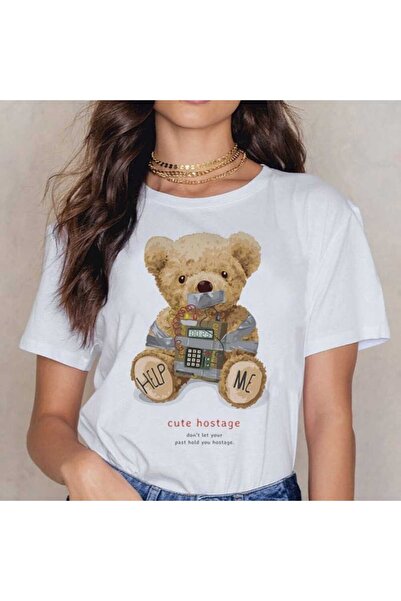 Intisimo Γυναικείο T-Shirt, Βαμβακερό, Χαριτωμένο Όμηρο, Λευκό - M