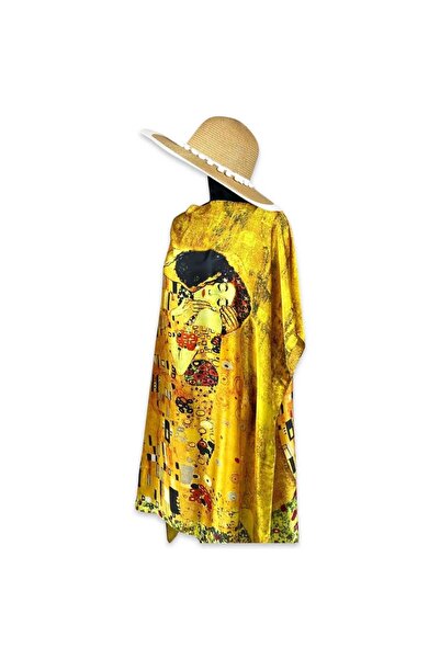 Intisimo Φόρεμα θαλάσσης, παρεό, μετάξι και βισκόζη, κίτρινο/μαύρο