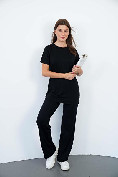 penyebizden Μαλακό βισκόζη μακρύ χιτώνα-μαύρο