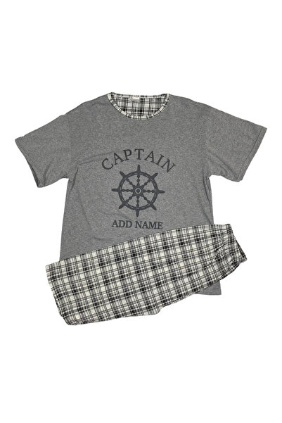 Intisimo Men's Pajamas, Three Quarters, Cotton, Captain, Grey - L
