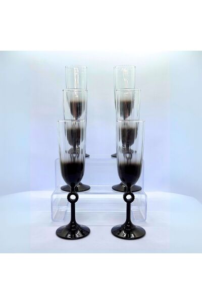 Tırtıl Home Züccaciye Amore Siyah Flüt Kadeh