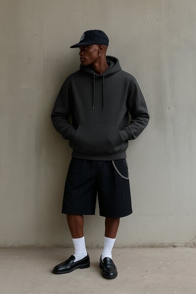 MARKAPIA Мъжка суитшърт с качулка, джобове и подплата от полар