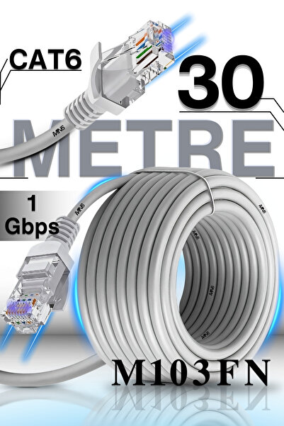 MN6 M103FN 30 Metre Internet Kablosu/UTP-CAT6/Gigabit/Destekli/ethernet Kablo...