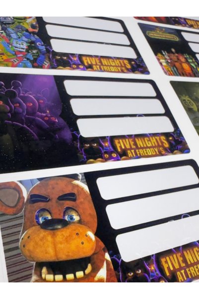 ca kay bu Five Nights at Freddy's (Fnaf) Notebook Label (Pp Label Waterproof, Tear-Resistant)