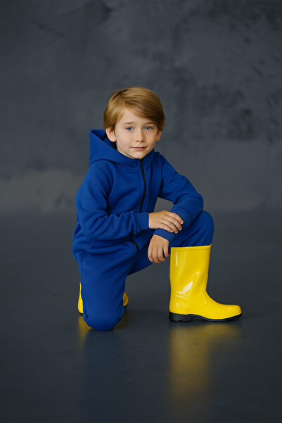 rg kidsstore Çocuk Unisex Kışlık Kapüşonlu ve Fermuarlı Tulum