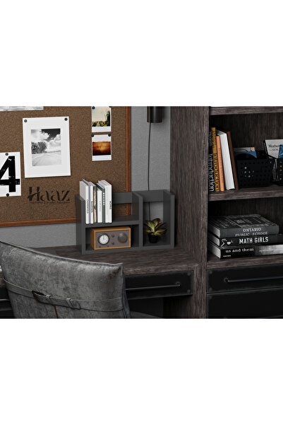 NOBIA MOBILYA MASAÜSTÜ ANTRASİT KİTAPLIK SUNTALAM