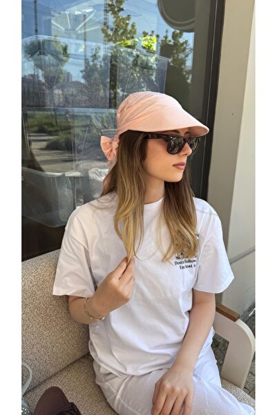 ZERAMİNE Бандана з козирком і захисним візором, з УФ-захистом, лососевого кольору