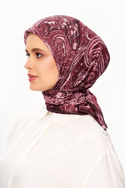 MOISCARF Eșarfă Elegance Celeste Superior Soft Square cu model etnic Burgundy