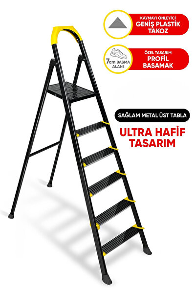 ZE Zigana Ev Gereçleri Hardy 5+1 Basamaklı Özel Tasarım Hafif Merdiven Tyc00573701866