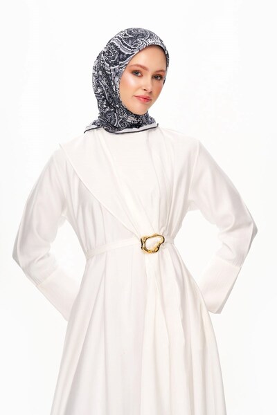 MOISCARF Elegance Celeste Superior Μαλακό Κασκόλ με Εθνοτικό Σχέδιο Μαύρο