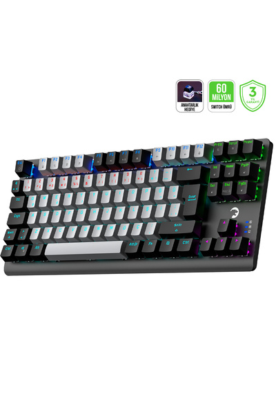 GamePower Eva 3 60M Mekanik Blue Switch Türkçe Q 88 Tuş USB Gaming Klavye - 3 Yıl Garantili