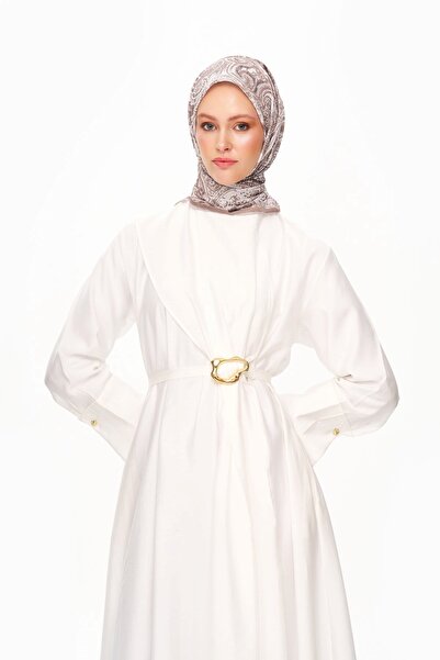 MOISCARF Elegance Celeste Superior Μαλακό Τετράγωνο Φουλάρι με έθνικ σχέδιο Μπεζ