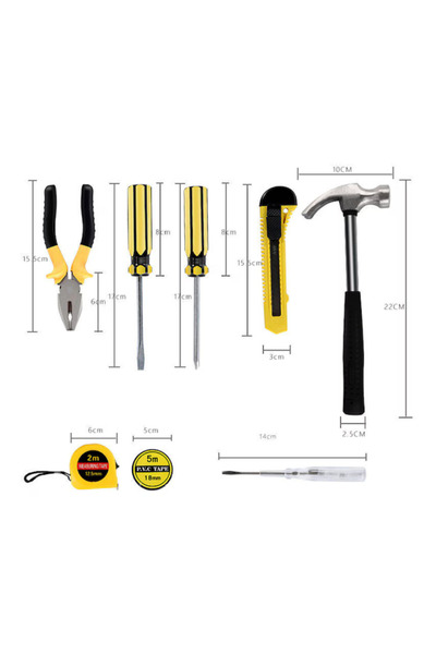barste 8-piece tool kit, chrome vanadium steel, for home repairs