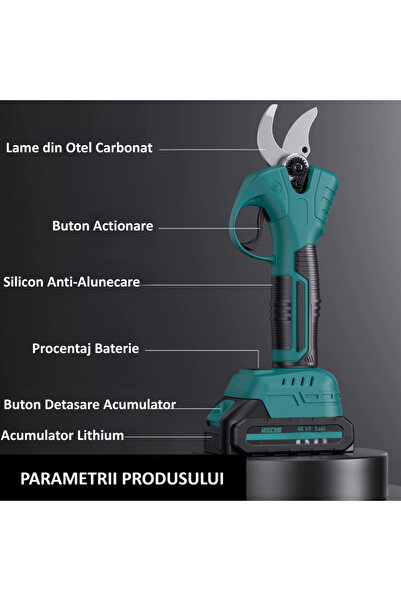 barste Professional electric pruner 48VF ​​5Ah, 2 batteries, vine