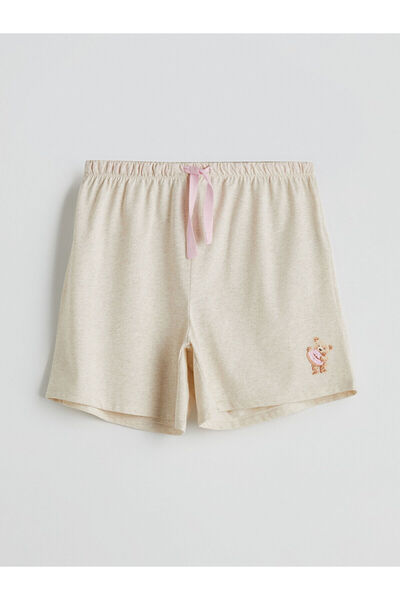 LC Waikiki New Season Elastic Waist Bear Teddy Printed Women's Shorts Pajama Bottoms - S5Gt62Z8