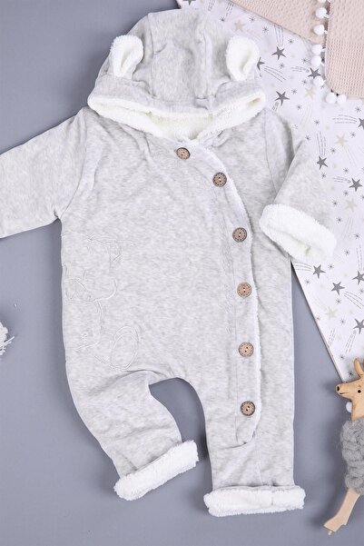 Babyhola Velvet Velsoft Lined Winter Unisex Baby Child Jumpsuit 3200