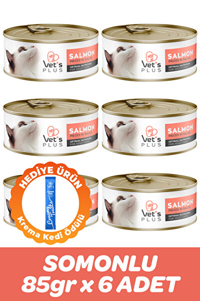 Vet's Plus Somonlu Tahılsız Kedi Konservesi 85gr (6 Adet)