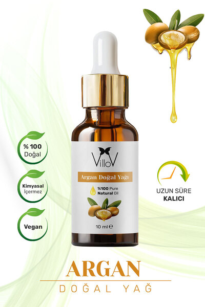 Villov Argan Uçucu Yağı Soğuk Sıkım %100 Saf ve Doğal Bitkisel Argan Essentia...