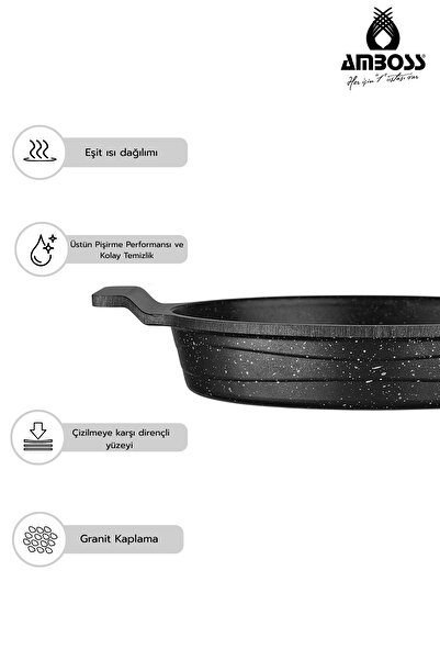 Amboss Daisy 3 Parça Döküm Yanmaz Yapışmaz Omlet (sahan) Seti