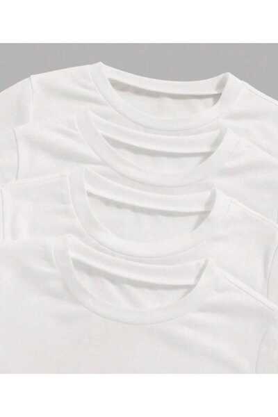 Entel Long Sleeve 4-Piece White Unisex School Children's T-Shirt