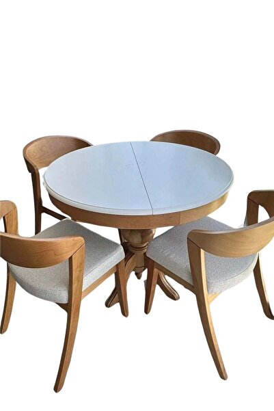 Gazzini Furniture Lindon Baba Ayak Yuvarlak Açılır Masa 90x90