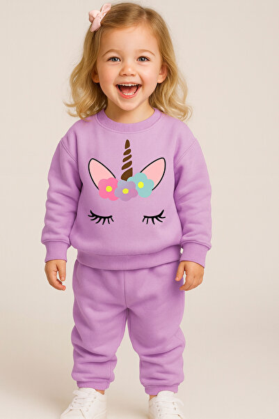 bebekpare Kız Çocuk İki İplik Alt Üst Takım %100 Pamuk