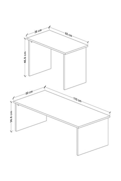 OBİ Atölye Neila 2'li Orta Sehpa Takımı Traverten Desenli İskandinav, Bohem