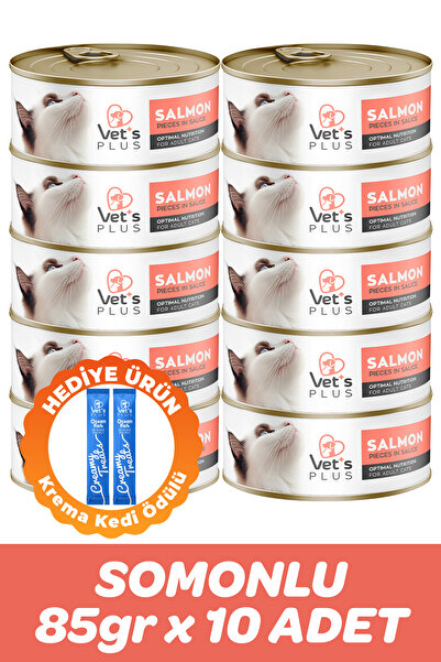 Vet's Plus Somonlu Tahılsız Kedi Konservesi 85gr (10 Adet)