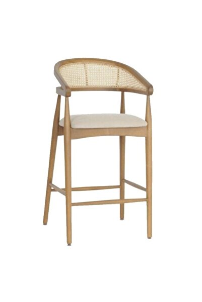 Gazzini Furniture Gazel Hazeranlı Ahşap Bar Sandalyesi