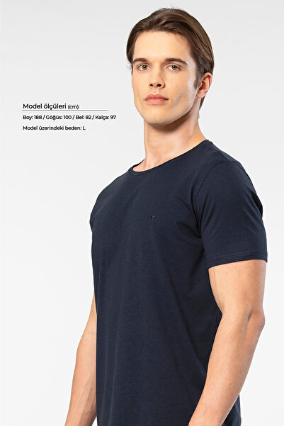 Cacharel 2169 Ανδρικό μπλουζάκι Modal Cotton Crew με κοντό μανίκι-σκούρο μπλε