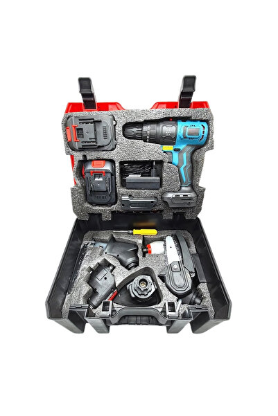 barste 6-in-1 multi-function tool, 48V, with 2 batteries, drill, chainsaw, saw, grinder