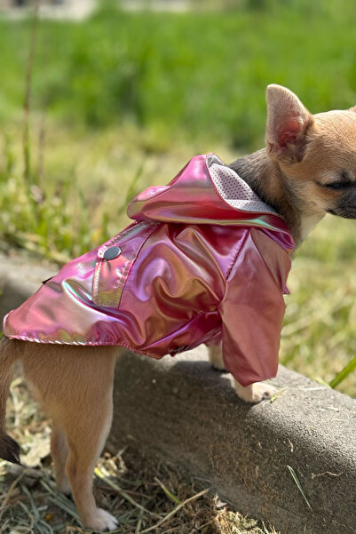 PATİLİNKA Kedi - Köpek Kıyafeti Kapşonlu Kırmızı Yağmurluk & Mont