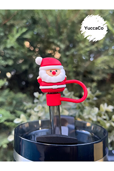 YuccaCo Accessorize Your Life Termos Uyumlu Noel Baba Aksesuar/ Yılbaşı Konseptli Pipet Koruyucu/ Pipet Kılıfı/ Pipet Tıpası