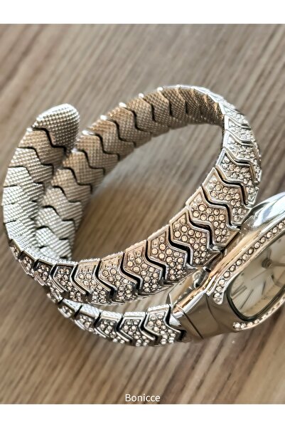 Bonicce Özel Hediyelik Kutuda Vintage Model, Minimal ,orjinal Kutusunda, Gümüş Renk Kordon, Kadın Kolsaati