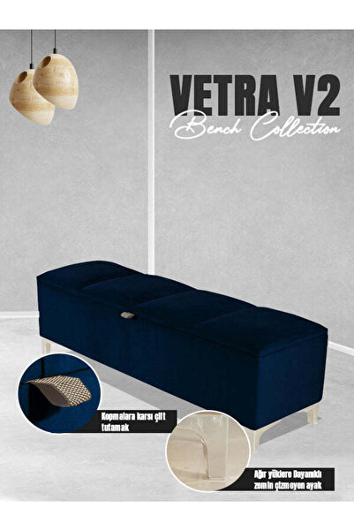 Gazzini Furniture Vetra V2 Sandıklı Bench Puf