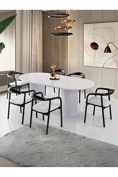 Gazzini Furniture Echo İskandinav Oval Ahşap Bohem Masa 90x160